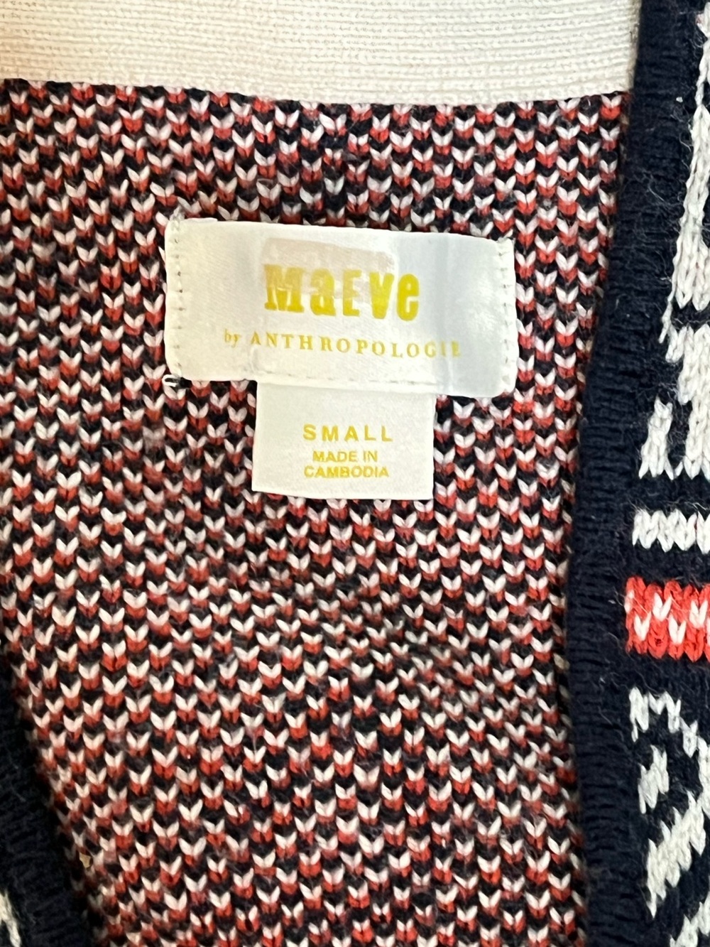 Maeve Anthropologie Fair Isle Mock Neck Sweater Multicolor Knit Pullover Sz S - Picture 9 of 14